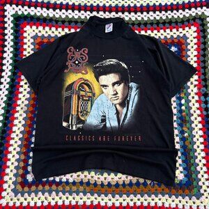 Vintage Elvis Presley T-Shirt – Black – 90s – “Classics Are Forever” Large